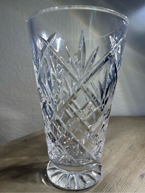 Vintage Waterford Crystal Vase Lismore Style Signed Ireland 10”